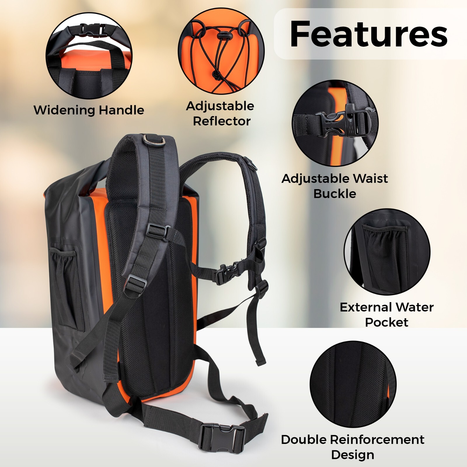 Summit Waterproof Dry Bag - Roll Top Waterproof Backpack, Water Proof Phone case