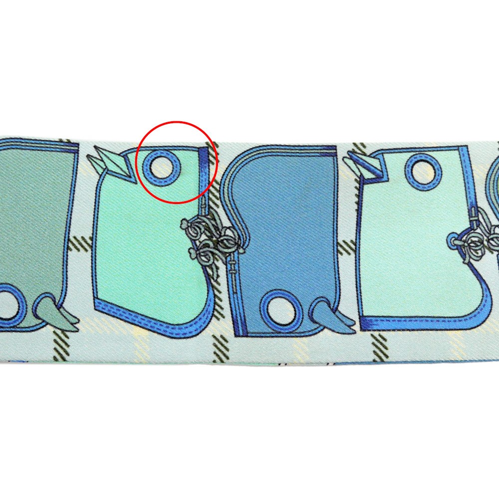 Hermes Twilly Camaille Yellow Multicolor Silk Scarf Used