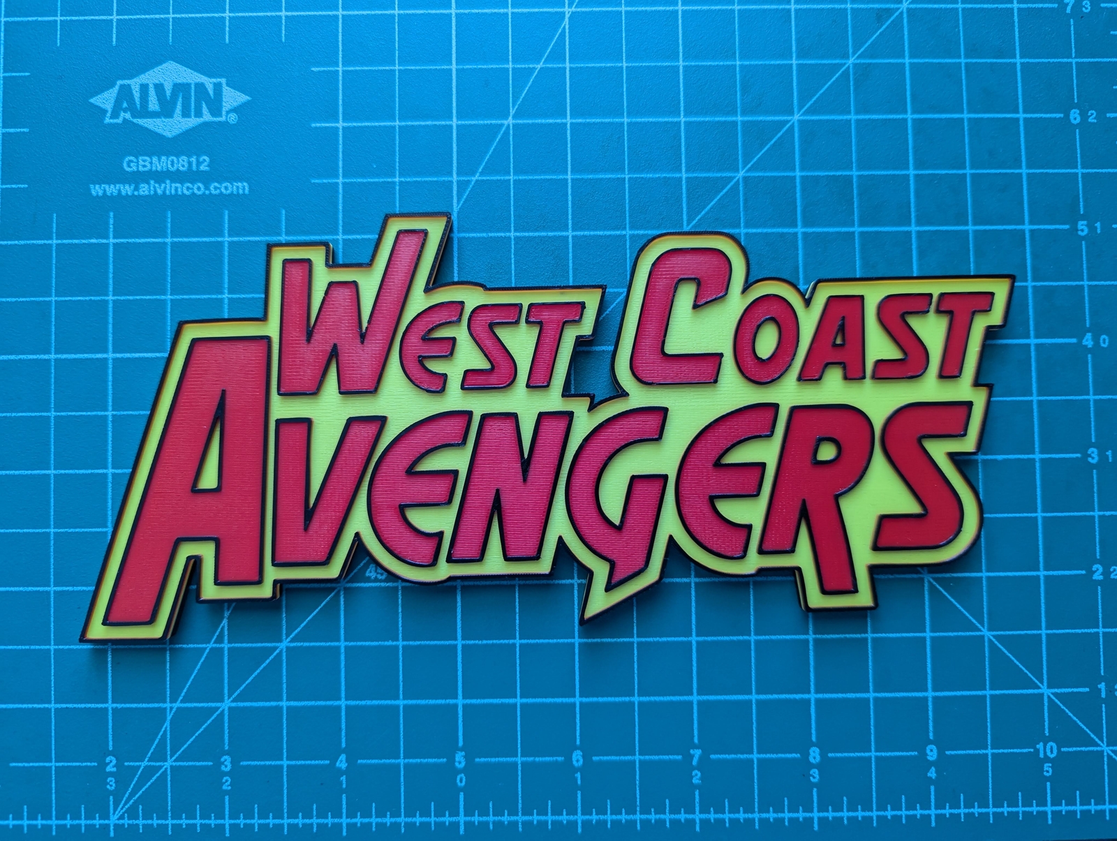 Marvel West Coast Avengers 3D printed display sign logo shelf wall