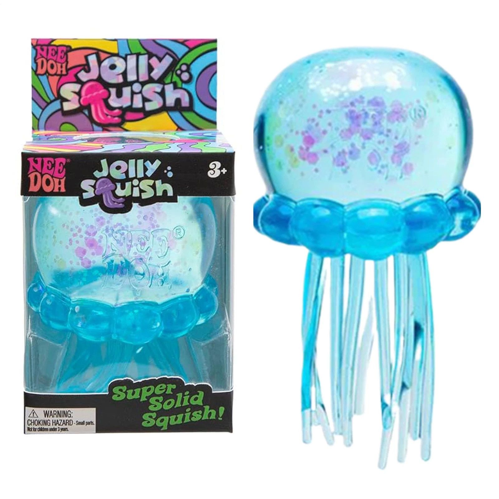 NeeDoh JELLY SQUISH Sparkle Jellyfish Stress Toy Squishy Squeeze NEE DOH