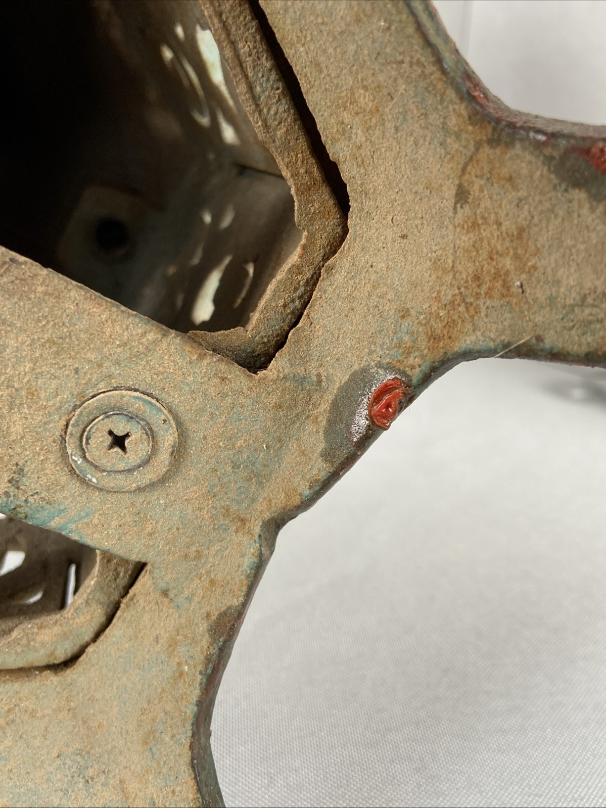 Vintage 9” Large Cast Iron Asian Pagoda Tea Light Candle Heavy Hanging Lantern