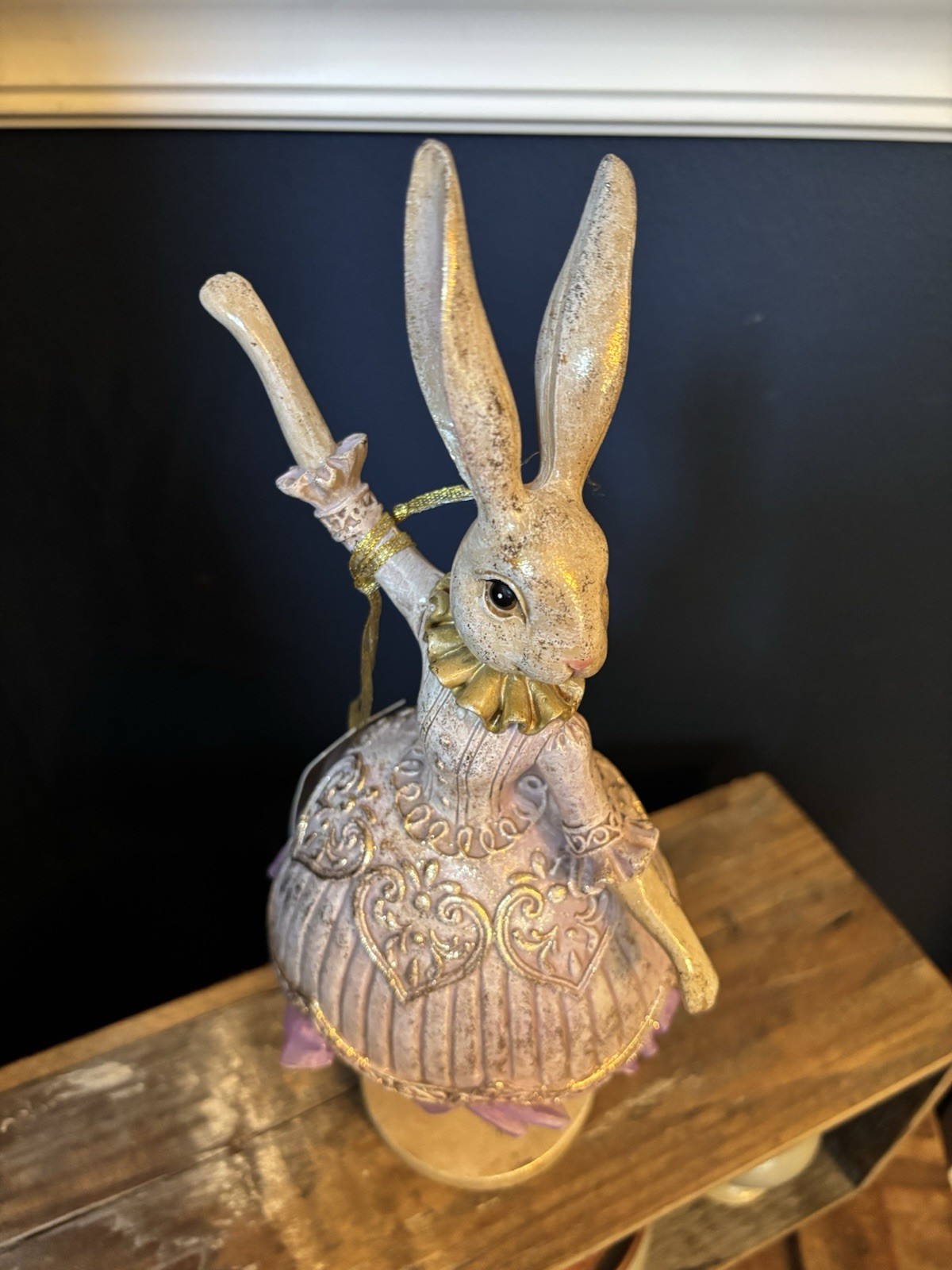 Jolie Fleur Easter Bunny 14” Figure Lavender Dress Dancing Ballerina