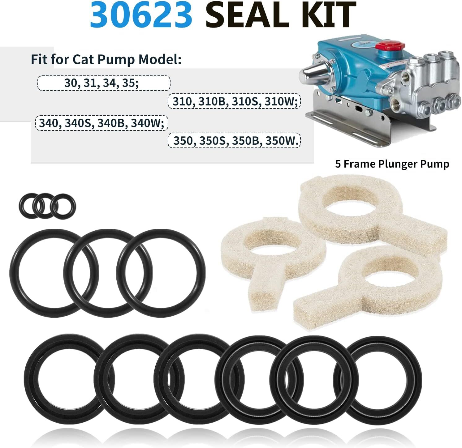 30623 Seal Repair Kit for Cat Pump 30 31 34 35 310 340 350 Model Pressure Washer