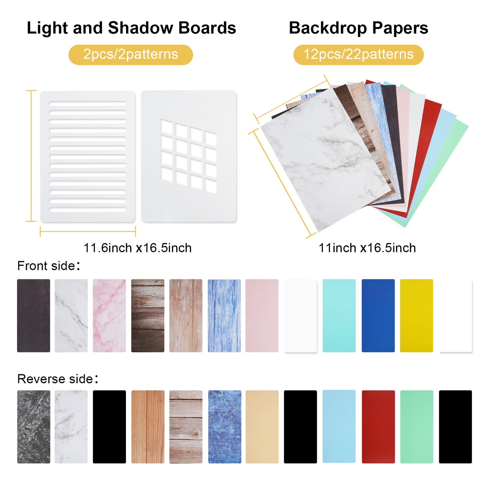 12Pcs Photography Background Paper Photo Backdrop Board Table Top Small Product