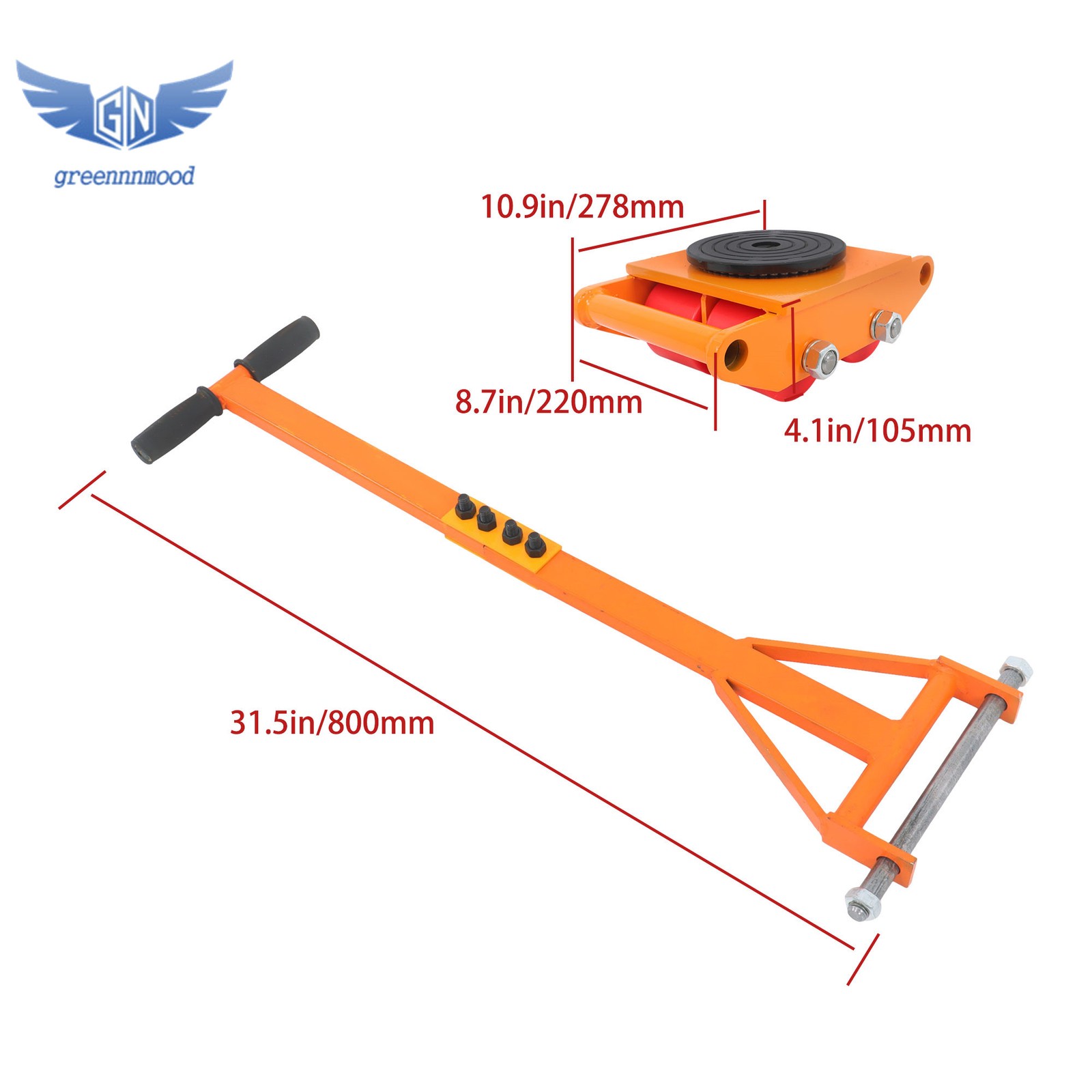 4PCS Heavy Duty Machinery Skates Dolly Machinery Moving Skate 6T / 13200LBS