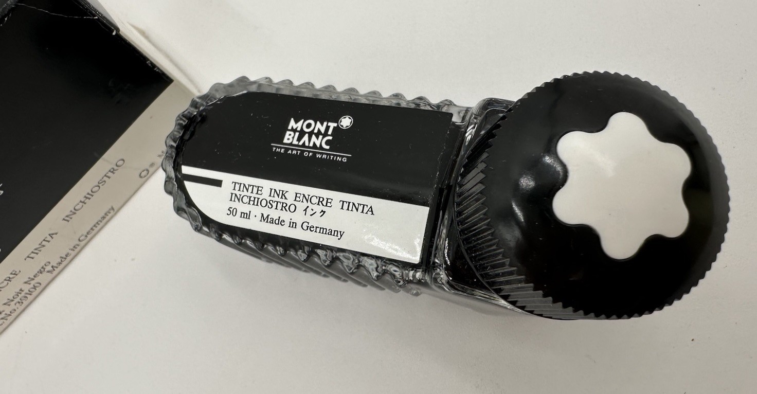 Vintage Mont Blanc Ink & Bottle 39100 BLACK 50ml Vintage NEW
