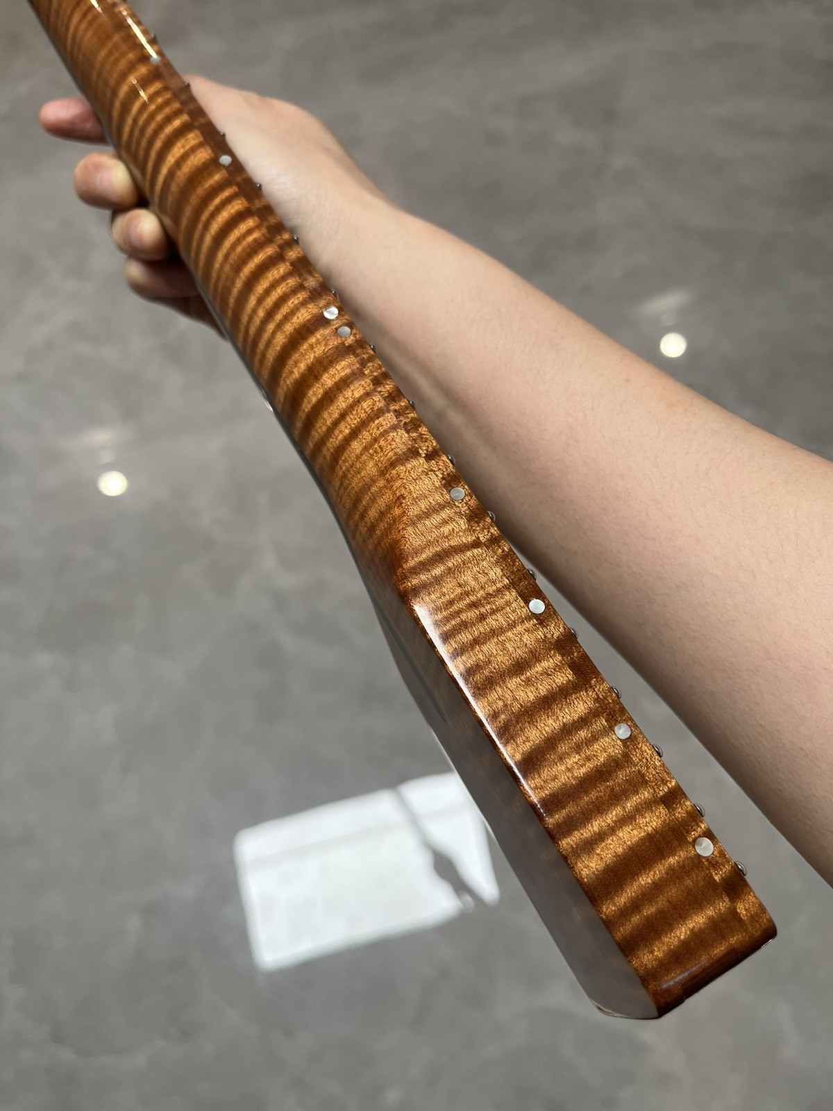 NEW Stainless 21fret gloss DIY Roasted Flame Maple electric guitar neck