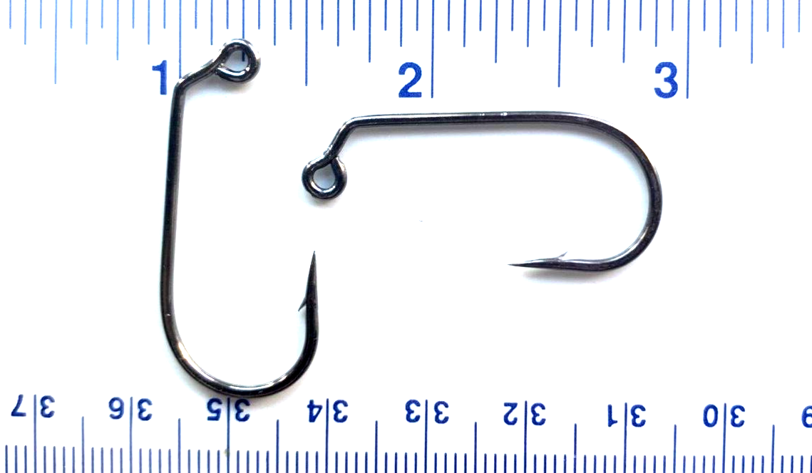 100 or 1000 black nickel 60 degree round bend jig hooks - 32786