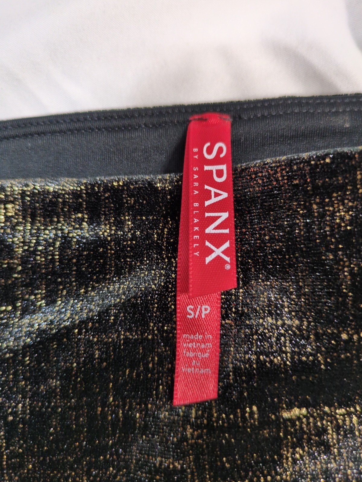 Spanx Black and Gold Velvet Leggings Size Small New with Tags