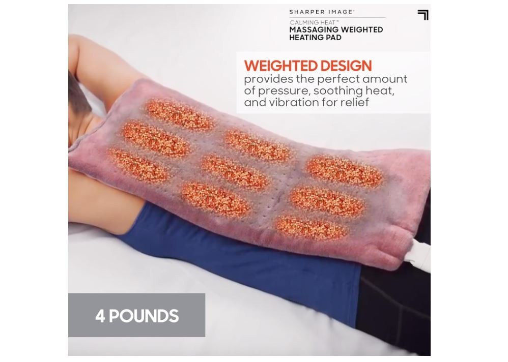 Sharper Image Calming Heat Massaging Weighted Heating Pad 18 Combos 9 Setting