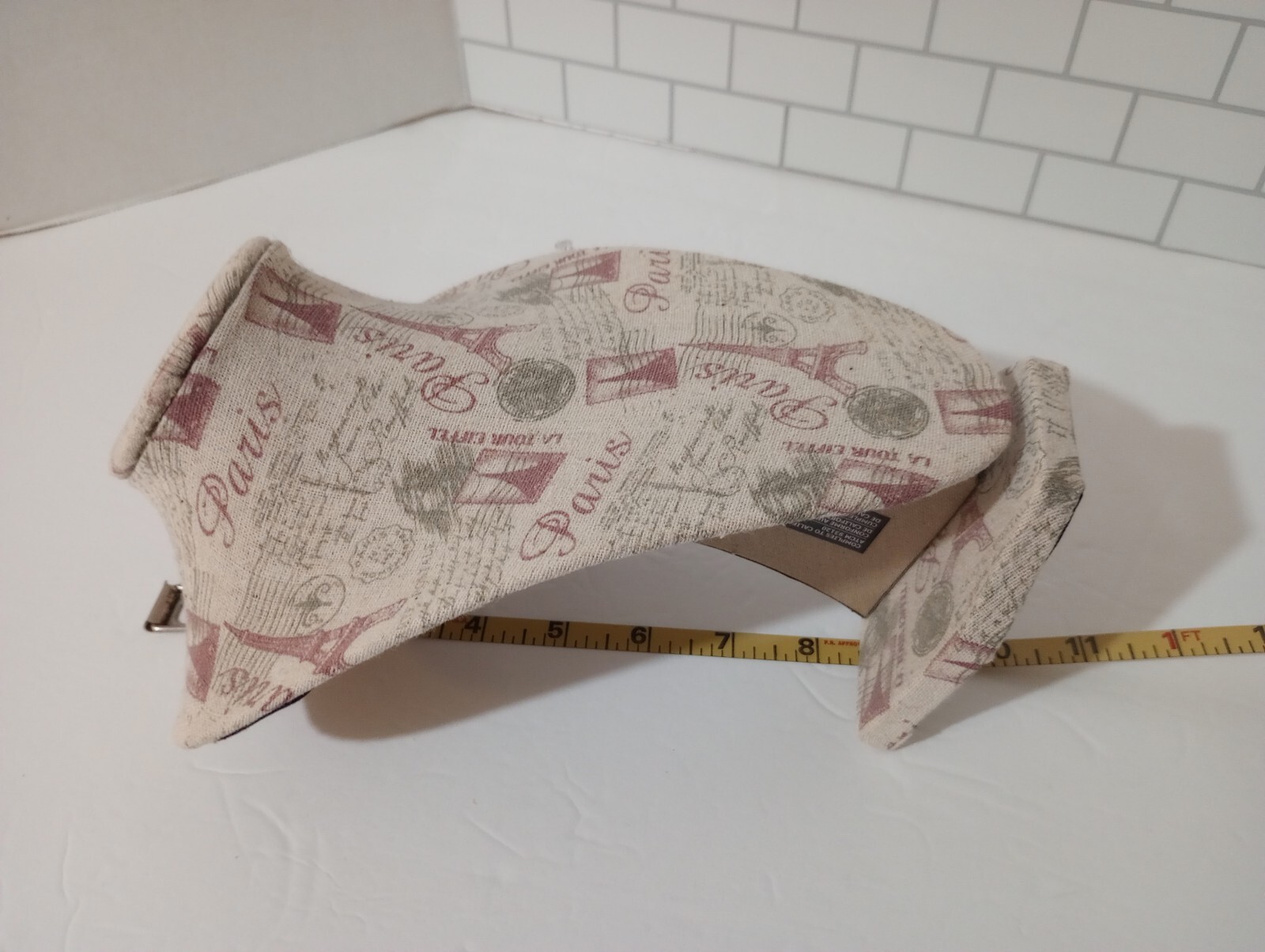 9" Linen Printed Necklace Jewelry Display Bust Eiffel Tower Paris