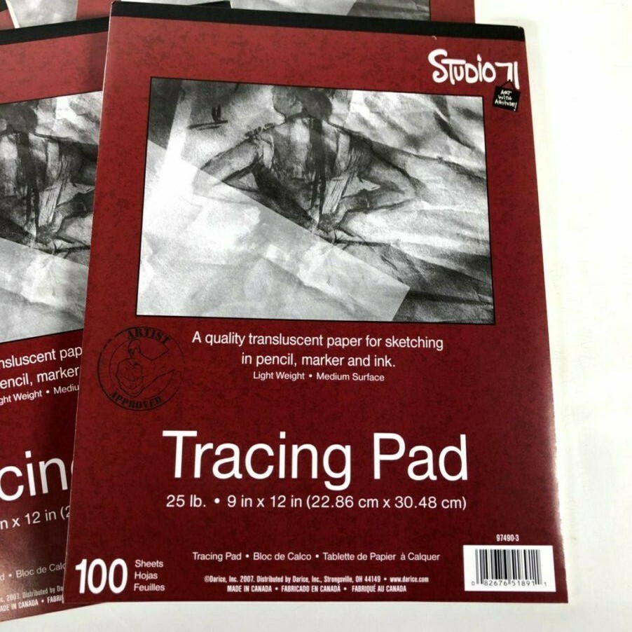 Darice Studio 71 Artist Tracing Paper Pad 25lb Medium 9" x 12" 97490-3 (6-Pack)