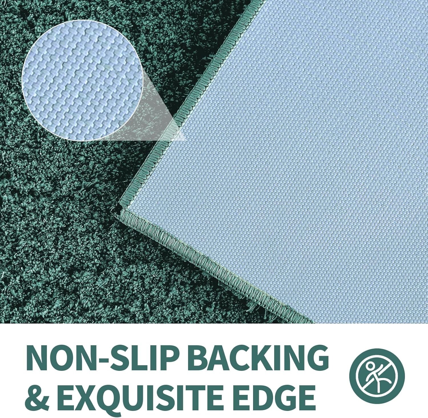 CozeCube Green Bathroom Rugs 47" x 24", Christmas Bath mats for Bathroom Non