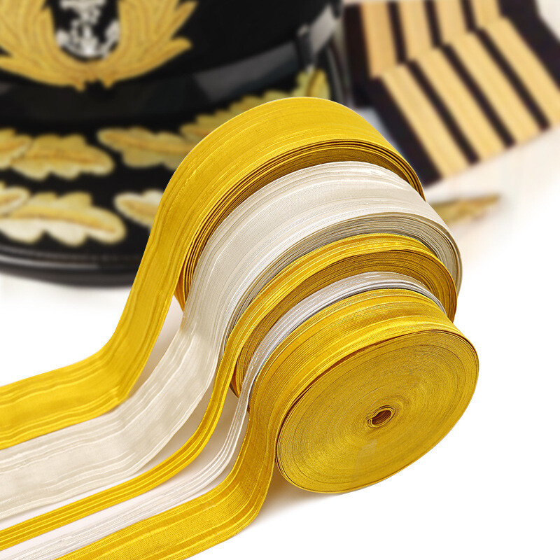 Gold Bullion Braid Shiny Ribbon Trim For Army Uniform Mariner Epaulette NO.16