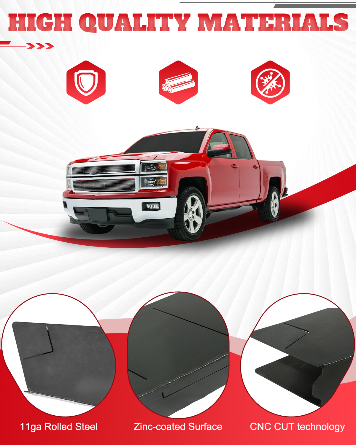 Center & Mid-Rear Frame fits 2007-2014 2nd/3rd gen Chevrolet Silverado Ext &Crew