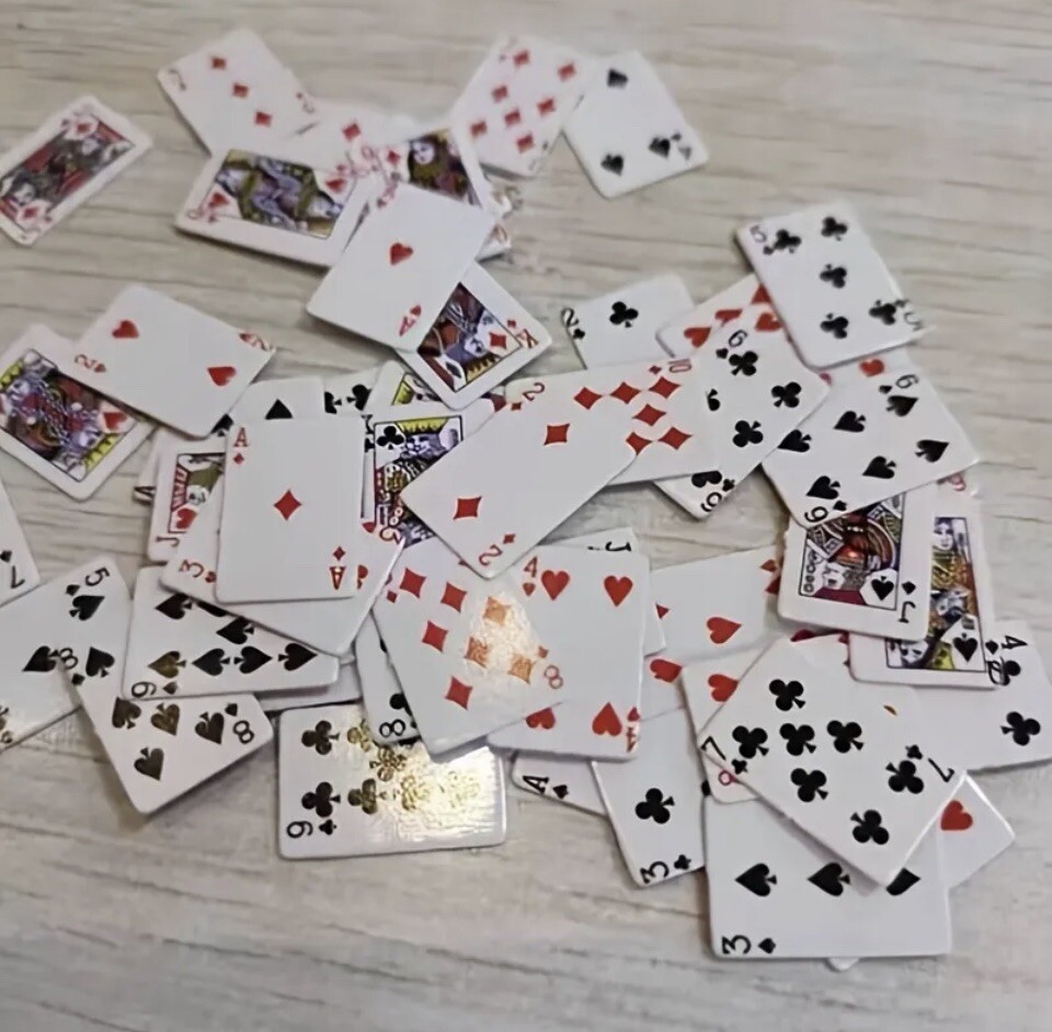 Mini Plastic Coated Poker Playing Card Deck 1.5cm/0.59in x 1cm/0.39in