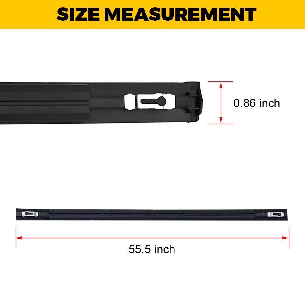 2X For Honda Civic 2012-2015 Black Roof Top Molding Trim Drip Sealing Strip Kit