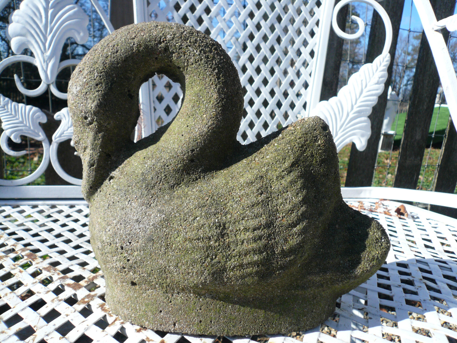 Vintage Cement Concrete Garden Swan Statue with Free Shipping