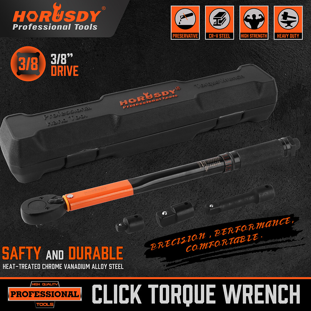 3/8" Torque Wrench Snap Socket Professional Drive Click Ratcheting Father's Day