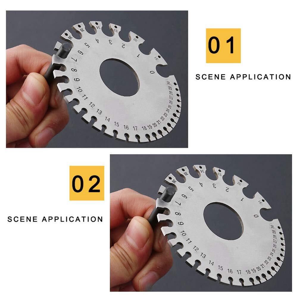 2PCS Sheet Metal Gauge Thickness Gage Wire Gauge Round Measuring Tool Stainless