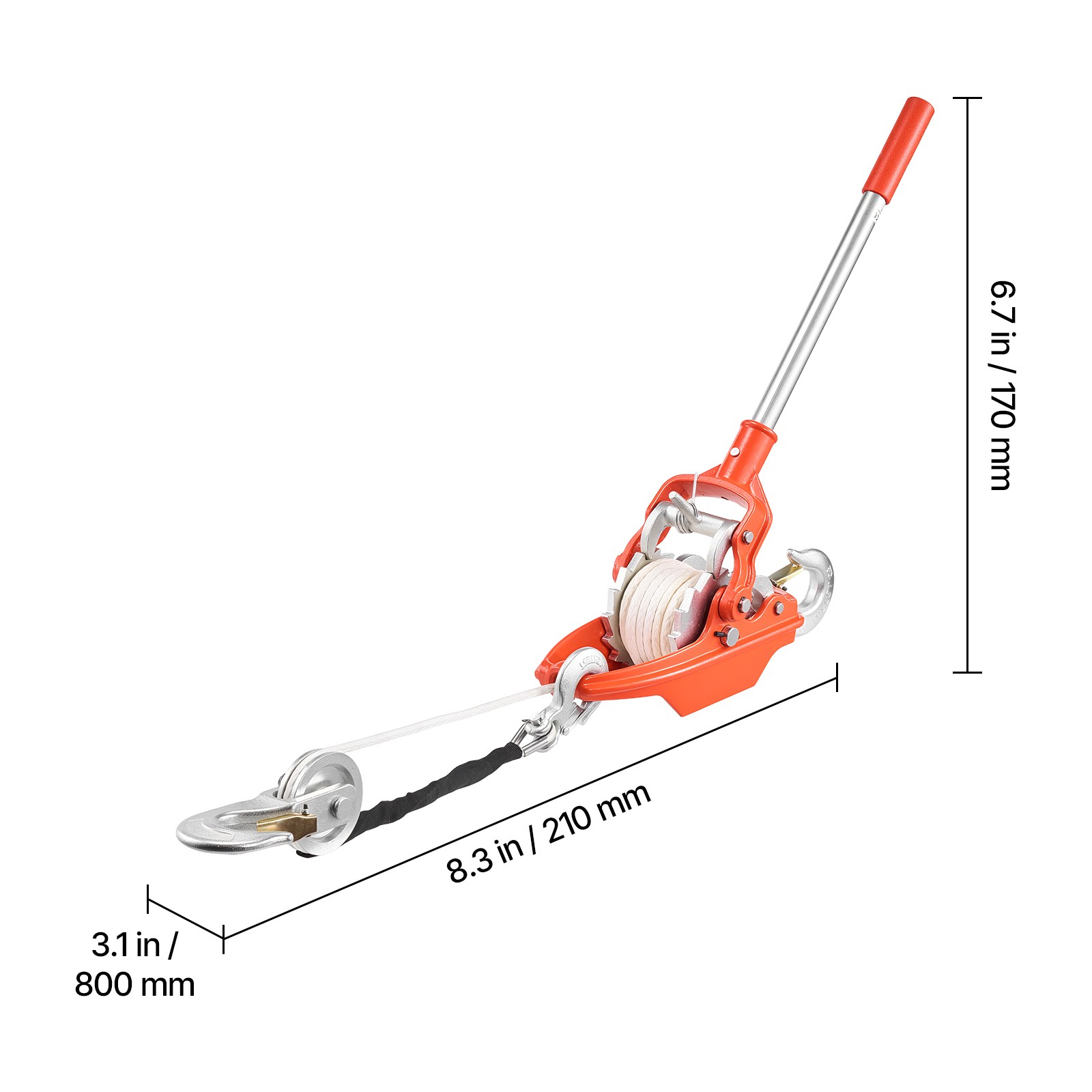 Uimoso Heavy-Duty Rope Puller with 6614 lbs Capacity and 35 ft Durable Rope