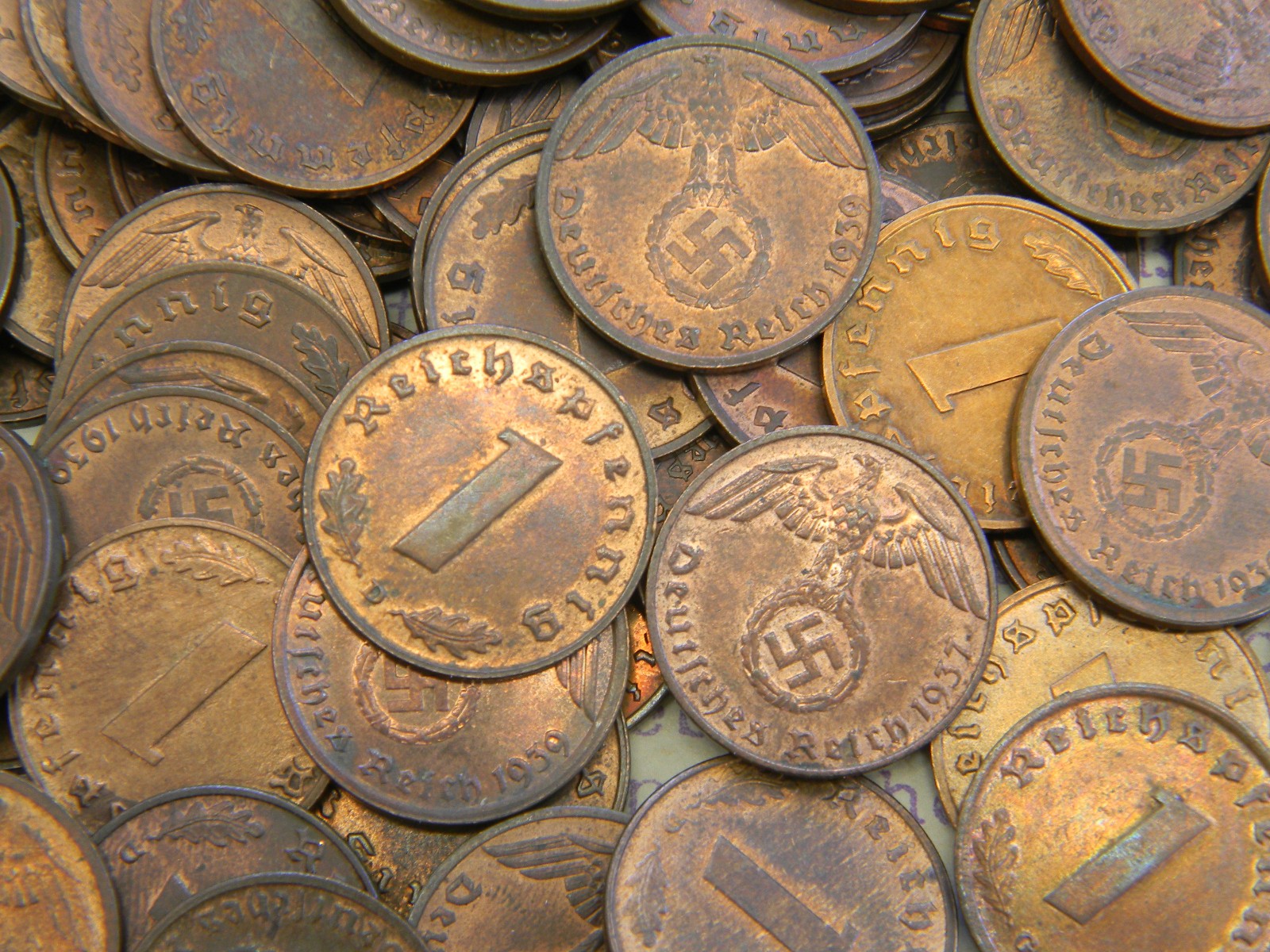 Rare Old Original WWII German War Coin WW2 Germany Military Army Collection Cent