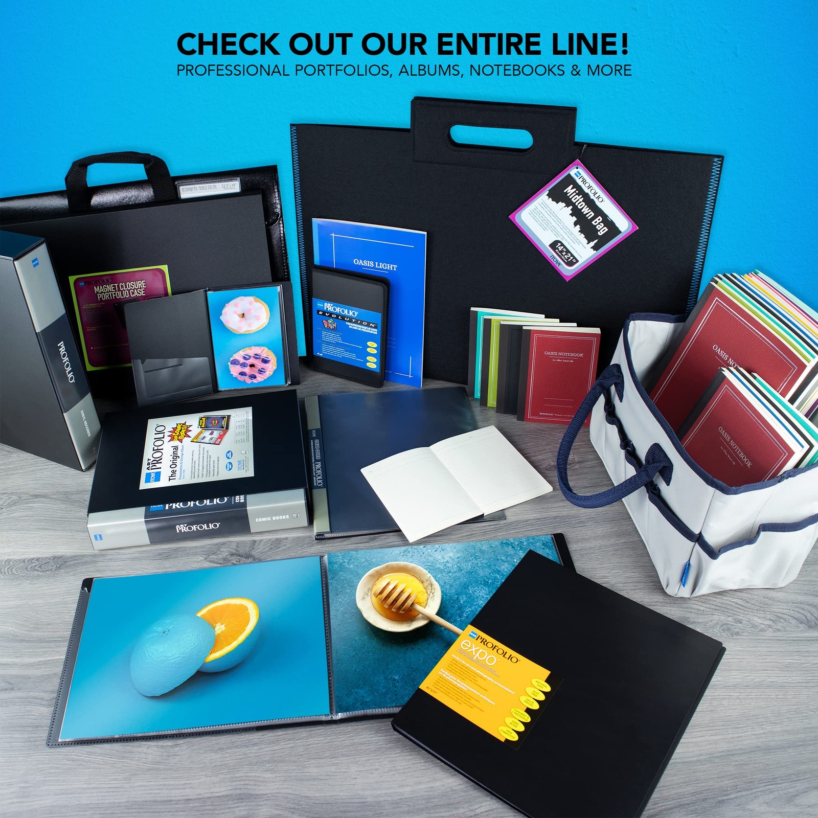 Itoya ProFolio Expo 8-1/2" x 11" Black Art Portfolio Binder 8 1/2 x 11, Clear