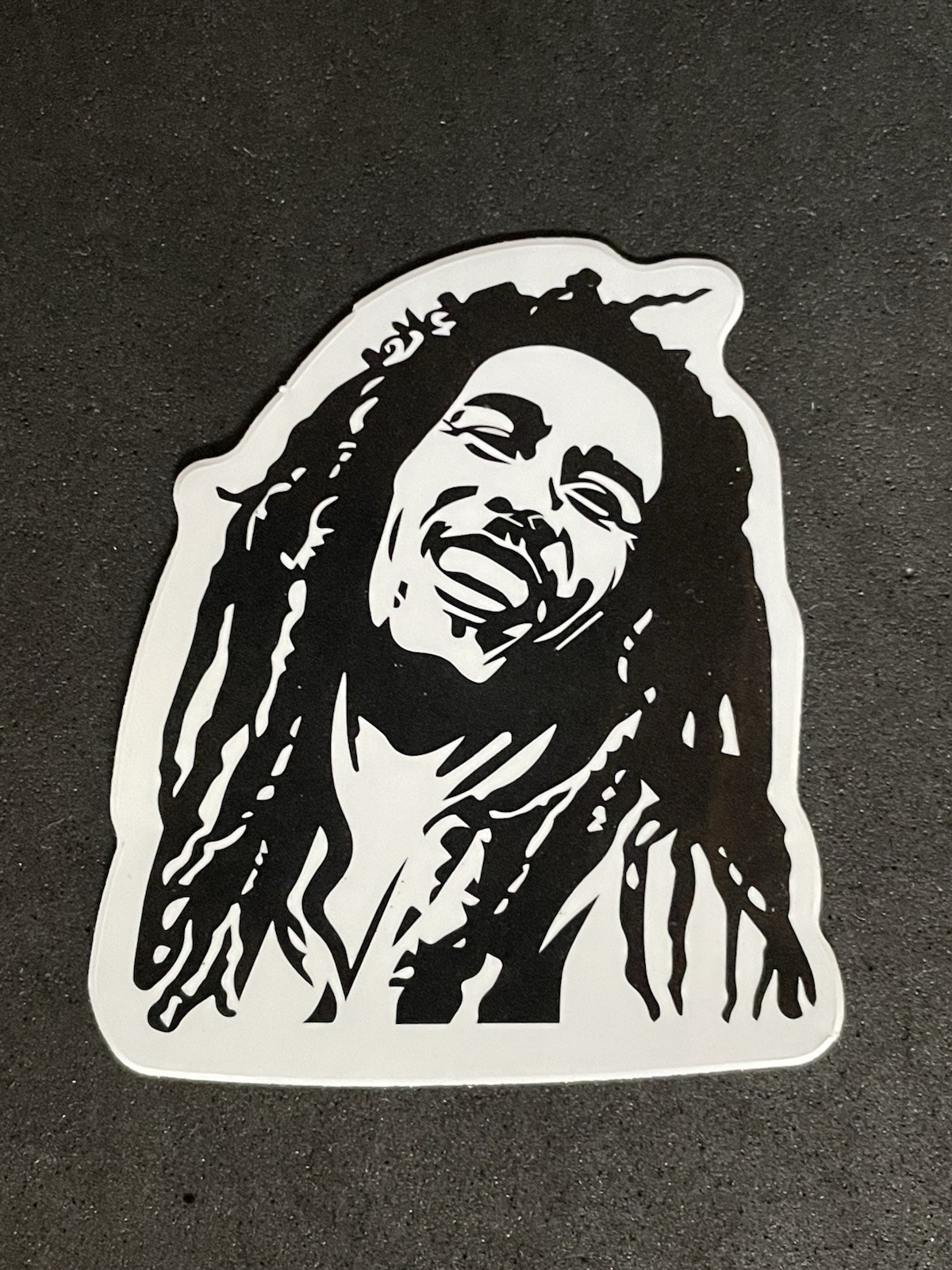 Bob Marley Sticker B&W Iconic Reggae Artist Jamaica for Laptops etc New!
