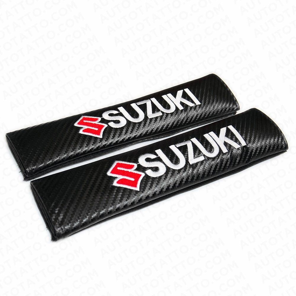 For Suzuki Carbon Car Seat Belt Cover Safety Shoulder Strap Cushion Pad Harness
