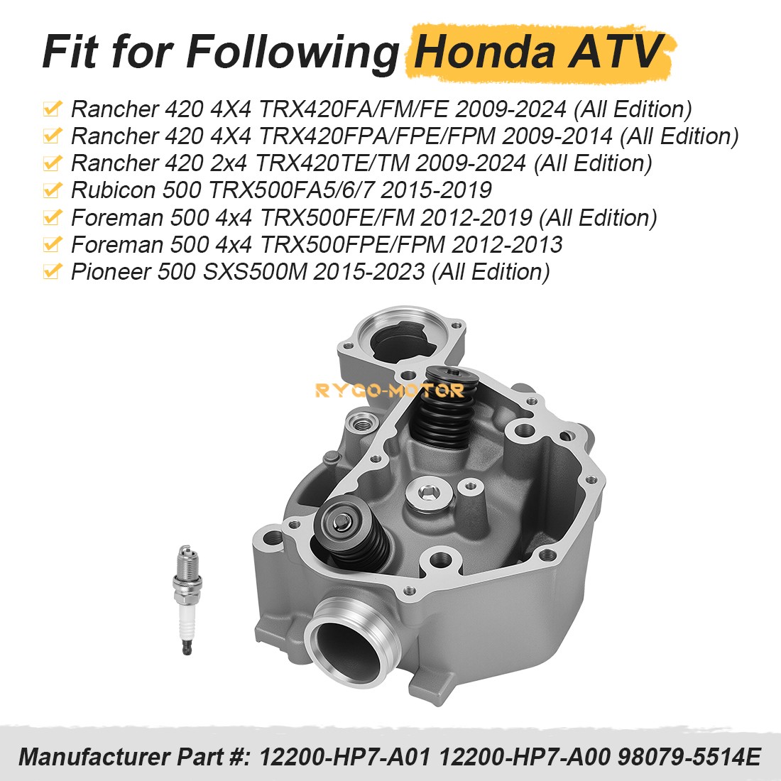 Cylinder Head Valves Kit For Honda TRX500FA Rubicon 15-19 TRX500 Foreman 12-19
