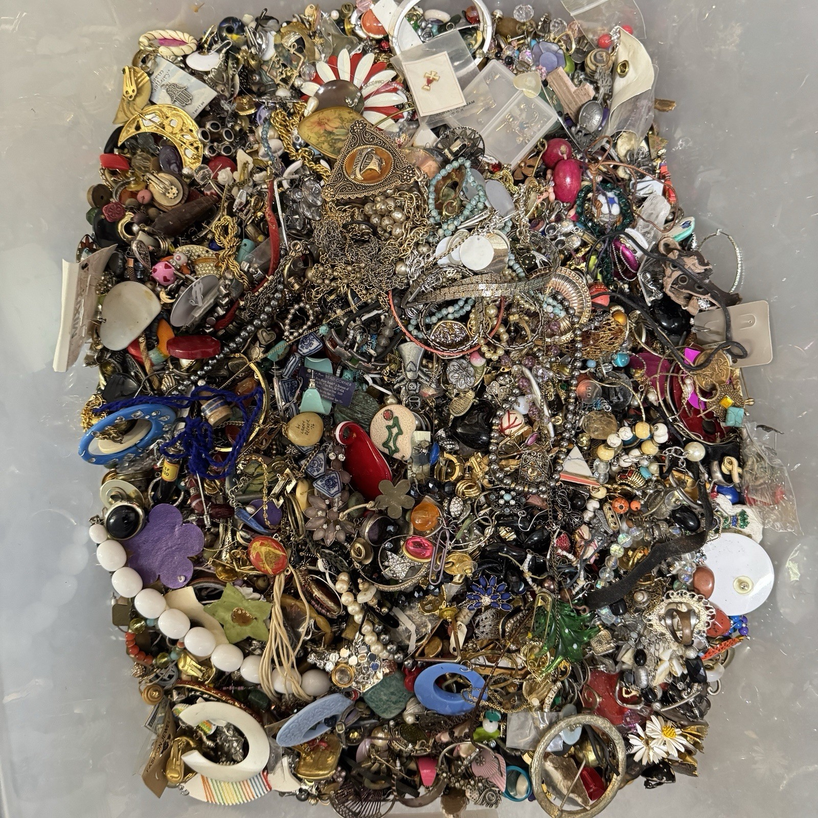 1 Pound Unsorted Tangled Jewelry Vintage Modern Wear Junk Mystery Treasure Hunt