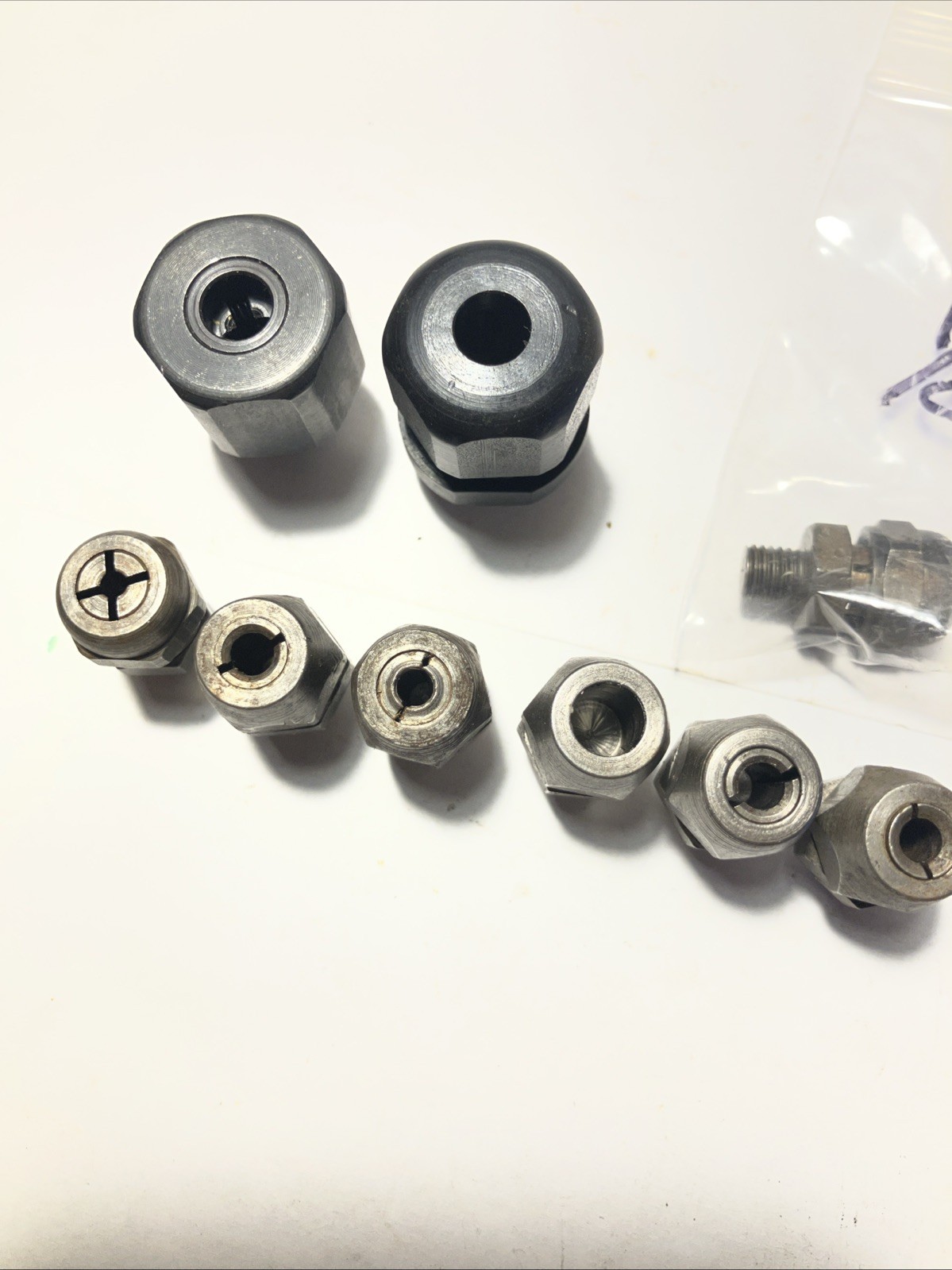 Vintage Aircraft Aviation Tool Threaded Angle Drill Bit Reamer Collets Holder