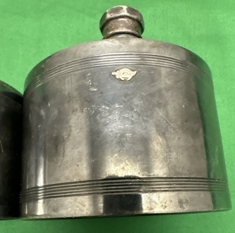 2-Pc Set Silverplated HALF CIRCLE FLASK SET Apollo EPBM 4961 Made in USA