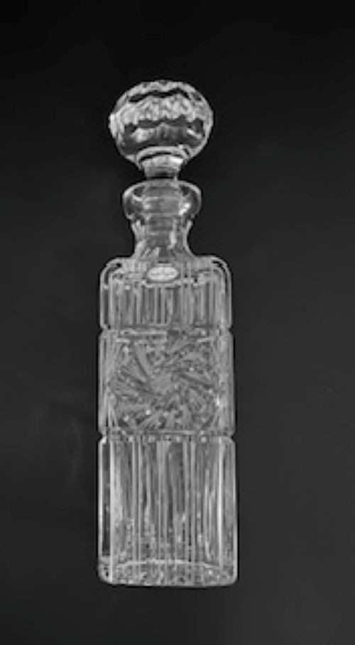 Ofnah Crystal Decanter Pinwheel Star Design Made in Poland Vintage 24%PbO