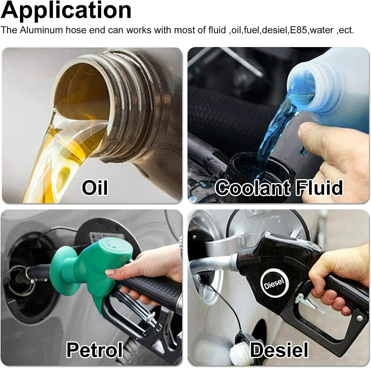 4pcs 4AN/6AN/8AN/10AN/12AN Straight Swivel Hose End Fitting Adaptor For CPE Hose