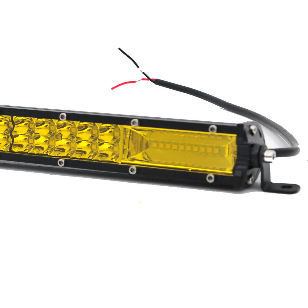 Fit 12-19 Kawasaki Teryx KRX 1000 14inch LED Light Bar Yellow Spot Flood Beam