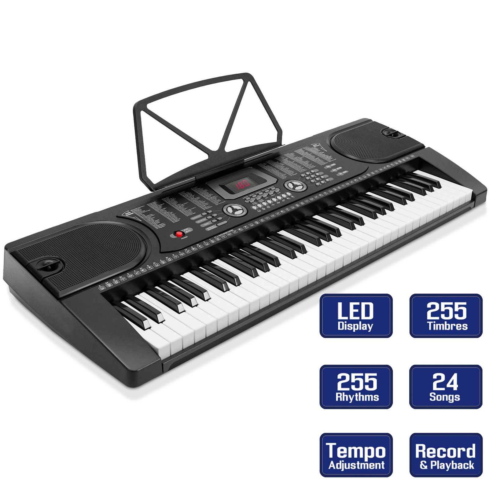 61 Key Digital Piano Music Keyboard - Electronic Keyboard Stand Stool Headphone