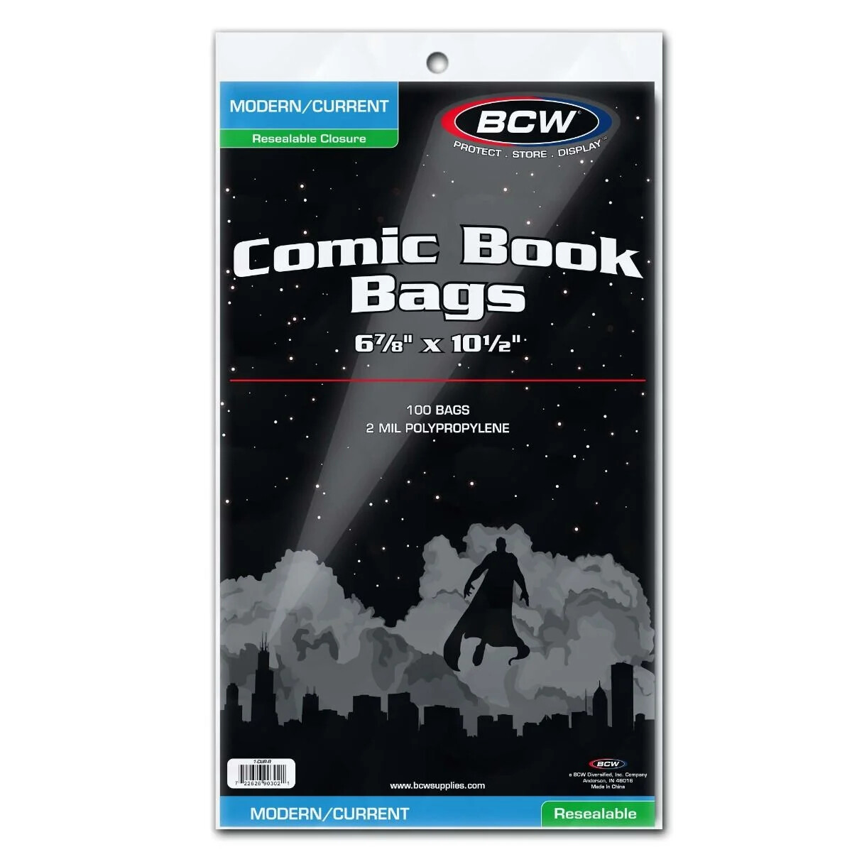 100 - BCW Current Modern Resealable 2-Mil Polypropylene Comic Book Bags!