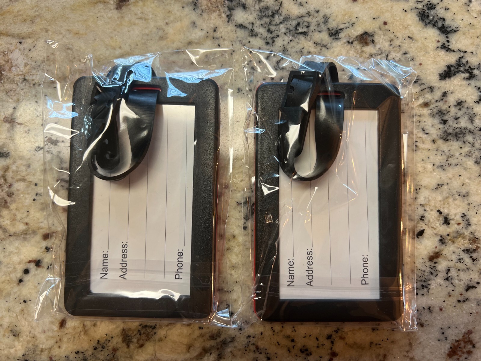 GOLF PGA TOUR LUGGAGE TAGS PAIR IN RED & WHITE W/ ID TAG