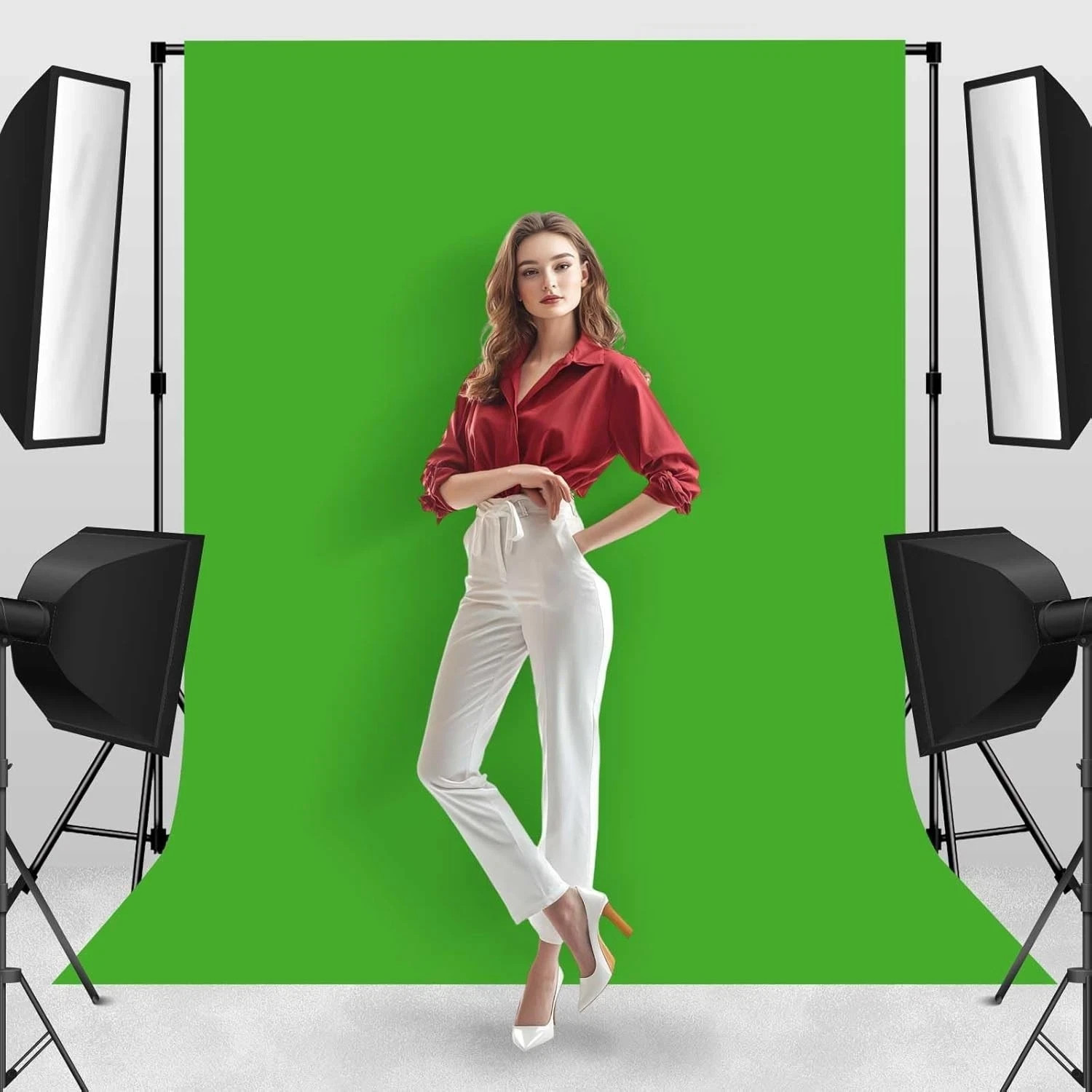 Green Screen Backdrop, 5 X 7Ft Greenscreen Background for Photoshoot, Small Gr