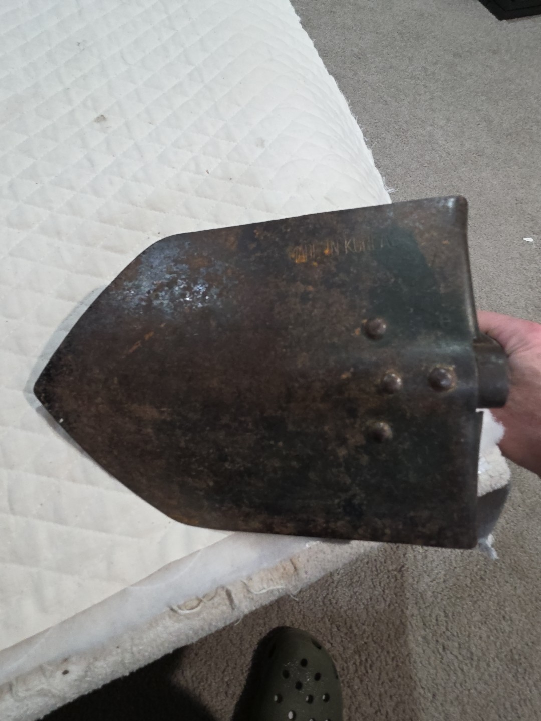 Vintage Original US Military E-TOOL SHOVEL Made In Korea Post WWII