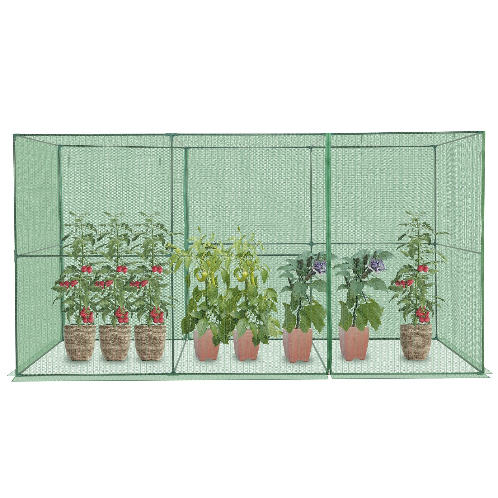 Aoodor 12x4x6FT Walk-in Mesh Crop Cage Plant Cover Protection Tent For Vegetable