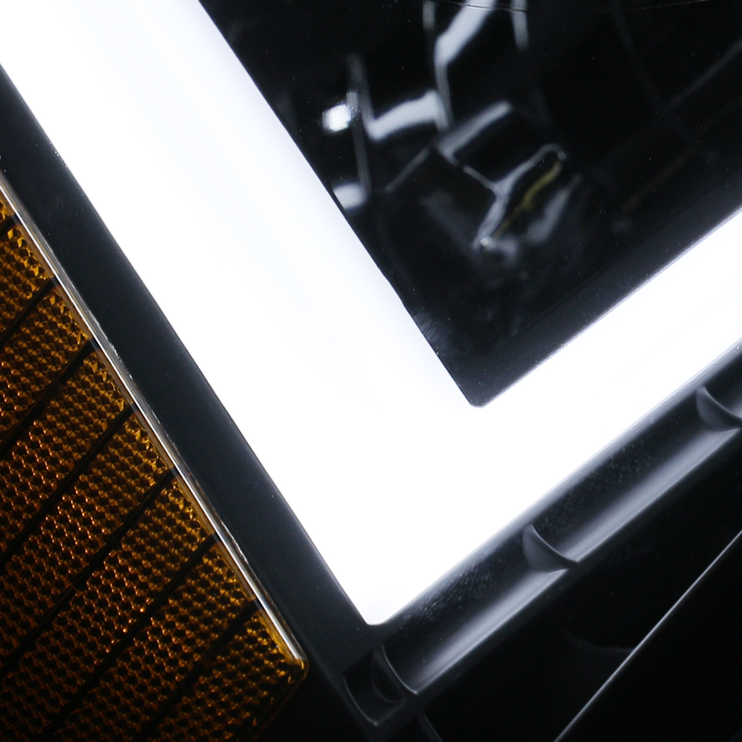 L+R Amber Corner OE Style Headlight [LED LIGHT BAR] for 09-18 Ram 1500 2500 3500