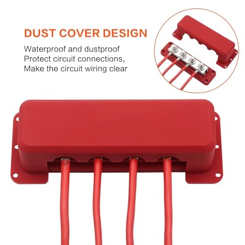 600A High Current Bus Bar Nickel Plated Copper Distribution Block Red&Black