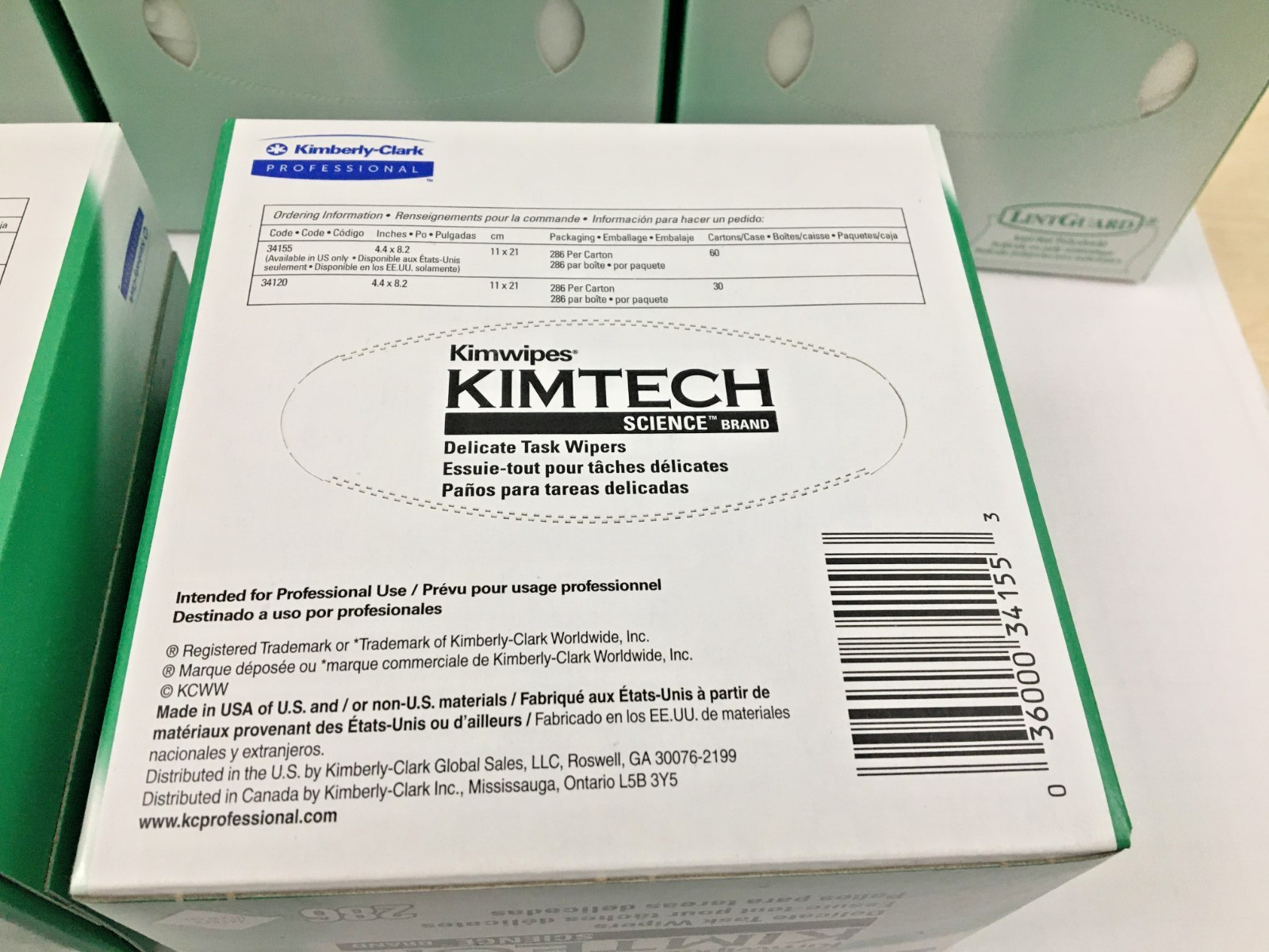 Kimwipes Delicate Task Wipes 34155, 5 Boxes of 286, 1430 Wipes Kimtech Science