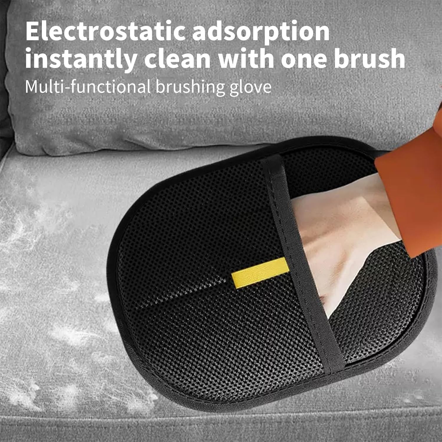 2 Pcs furhero mitt Magic Brush pet Hair,kivori Hair Removal BLACK(2PACK)