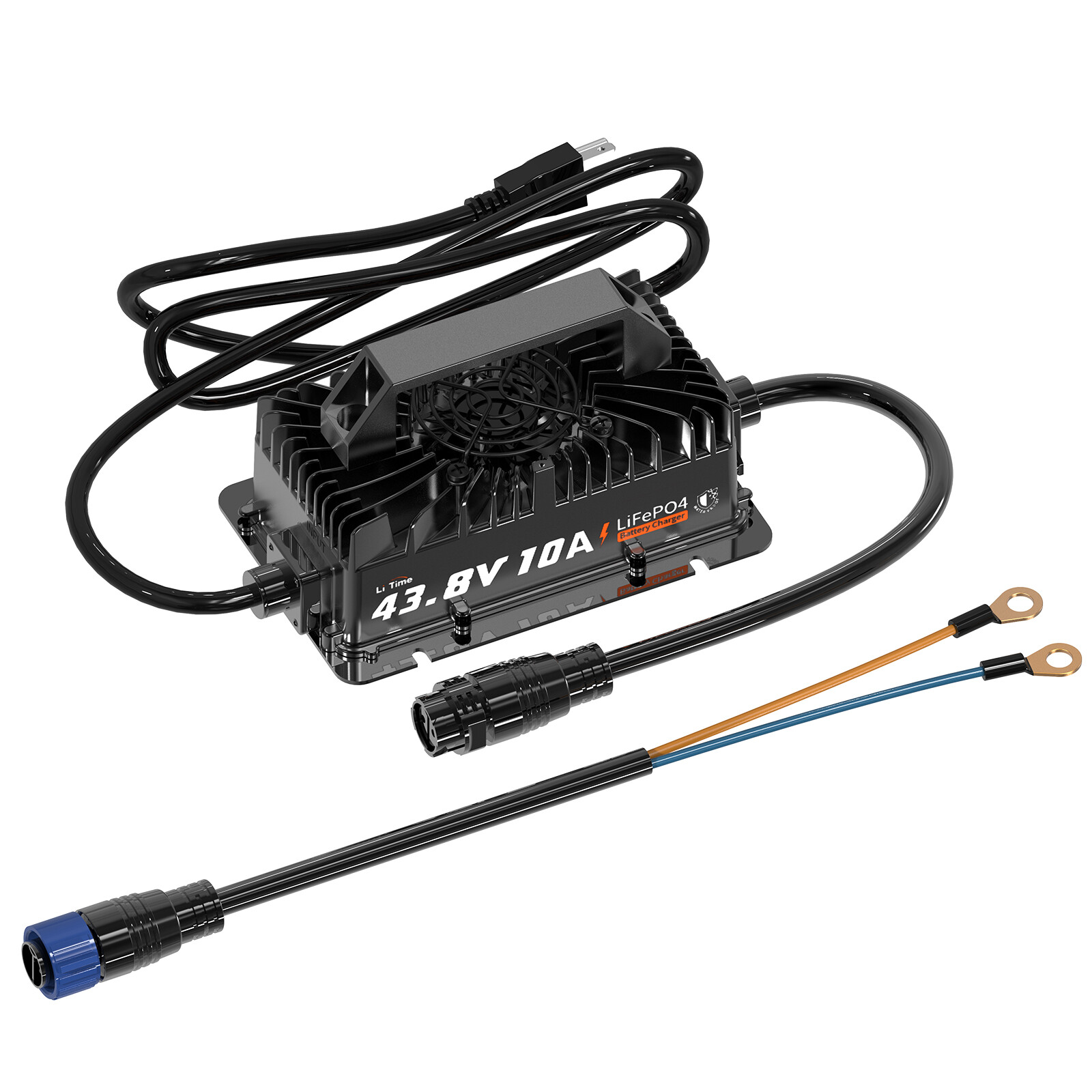 LiTime 36V 43.8V 10A AC-DC Smart Charger Waterproof for Lithium LiFePO4 Battery