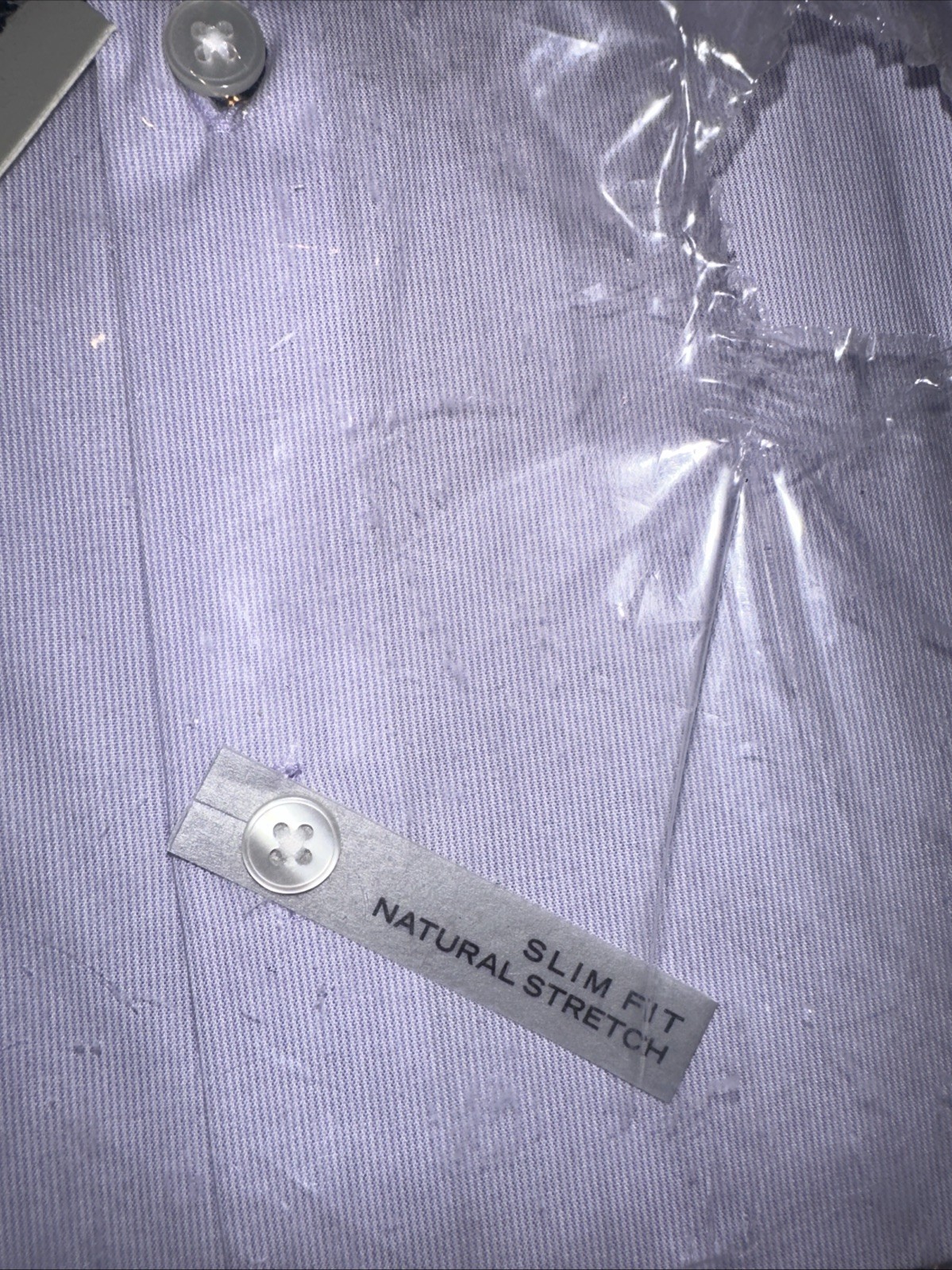 DKNY Men's Button Dress Shirt size Large 16.5 - 32/33 Slim Fit Active Stretch