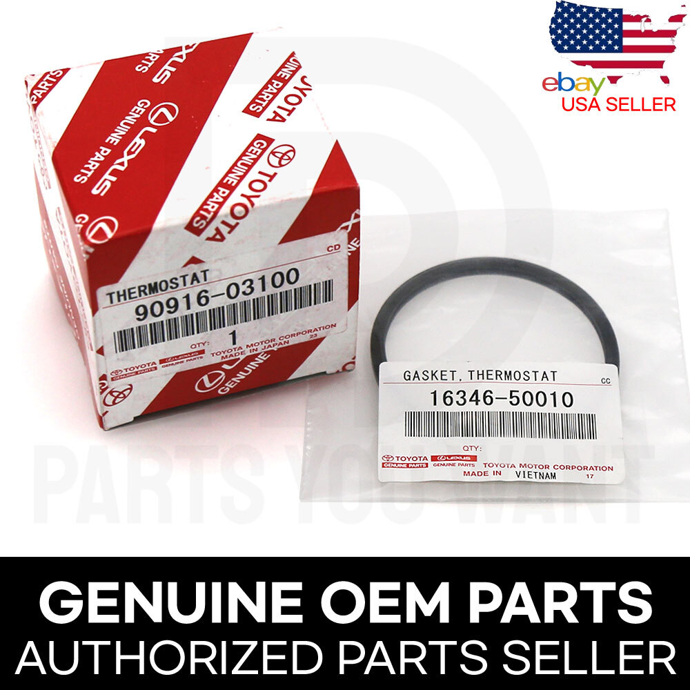 GENUINE Toyota Lexus OEM Coolant Thermostat 90916-03100 + Gasket 16346-50010 SET