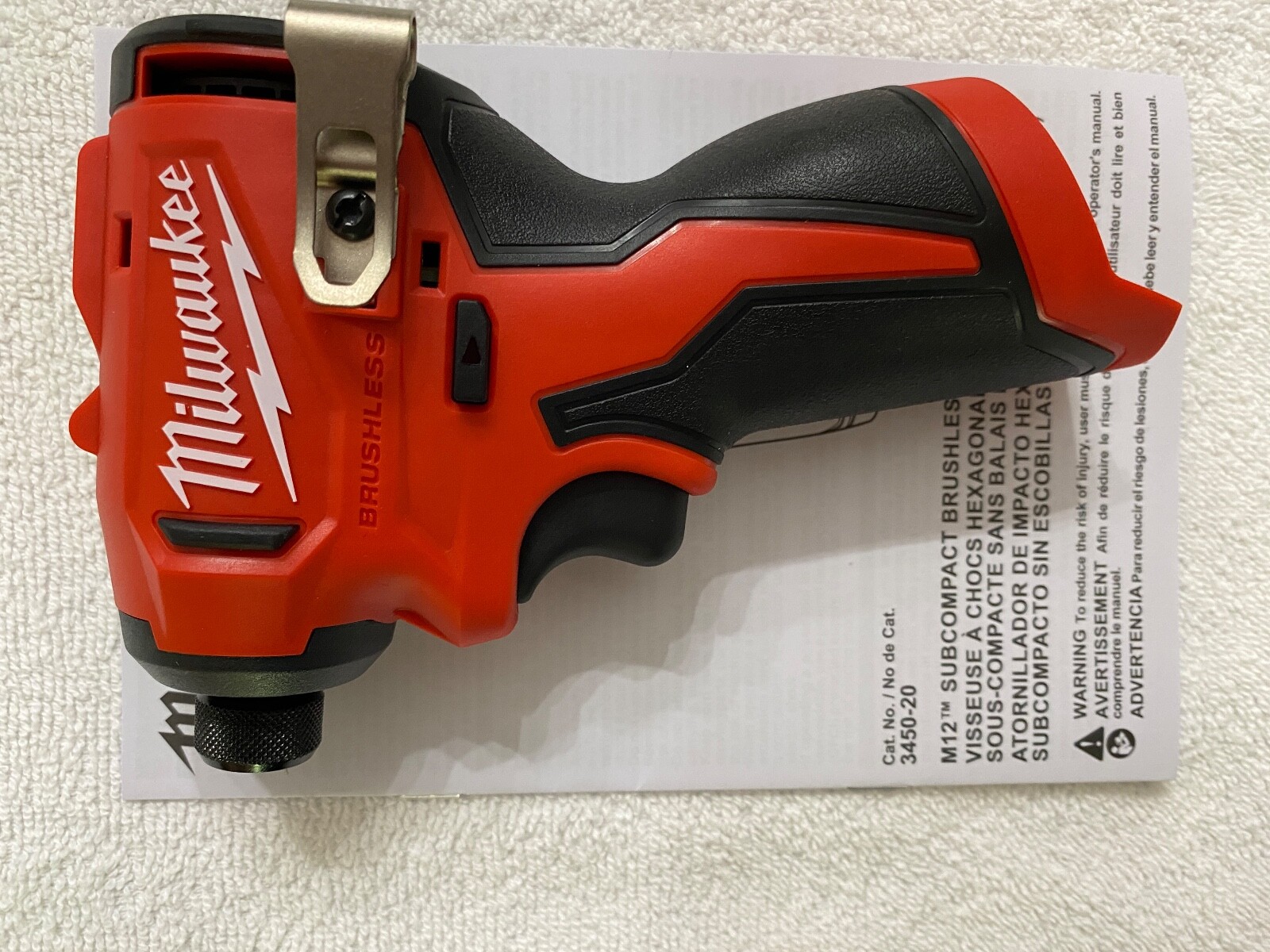 New Milwaukeel 3450-20 M12 12V 12 Volt 1/4" Sub-Compact Hex Impact Driver